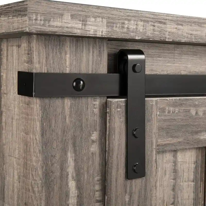 Meuble TV compact 32 pouces pour téléviseurs 40 pouces avec portes coulissantes style grange - Largeur 32 pouces