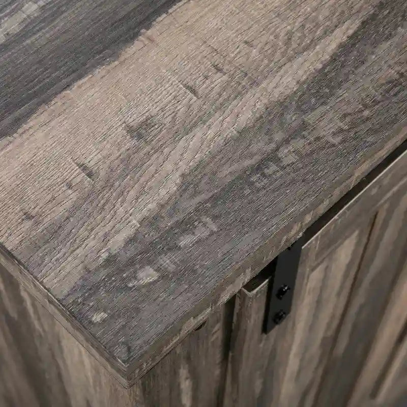 Meuble TV compact 32 pouces pour téléviseurs 40 pouces avec portes coulissantes style grange - Largeur 32 pouces