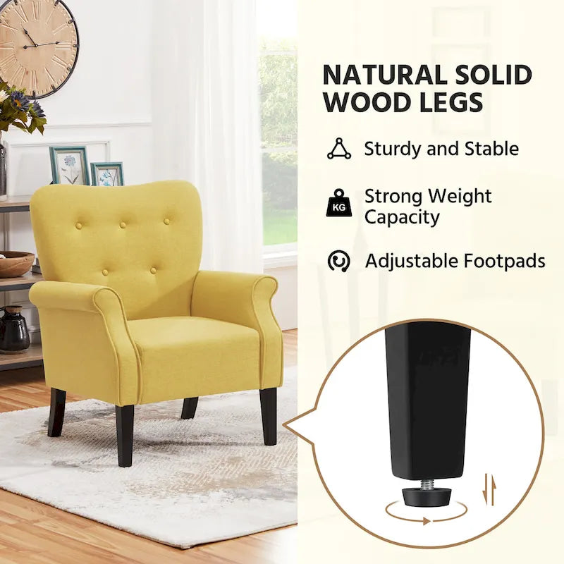 Fauteuil d'appoint Yaheetech moderne en tissu polyester, canapé une place pour salon