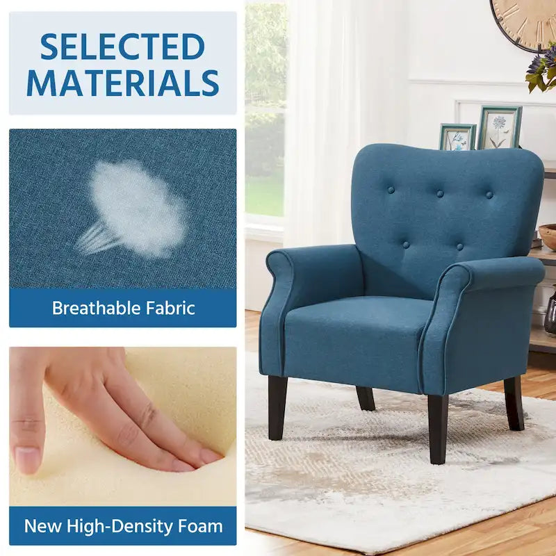 Fauteuil d'appoint Yaheetech moderne en tissu polyester, canapé une place pour salon