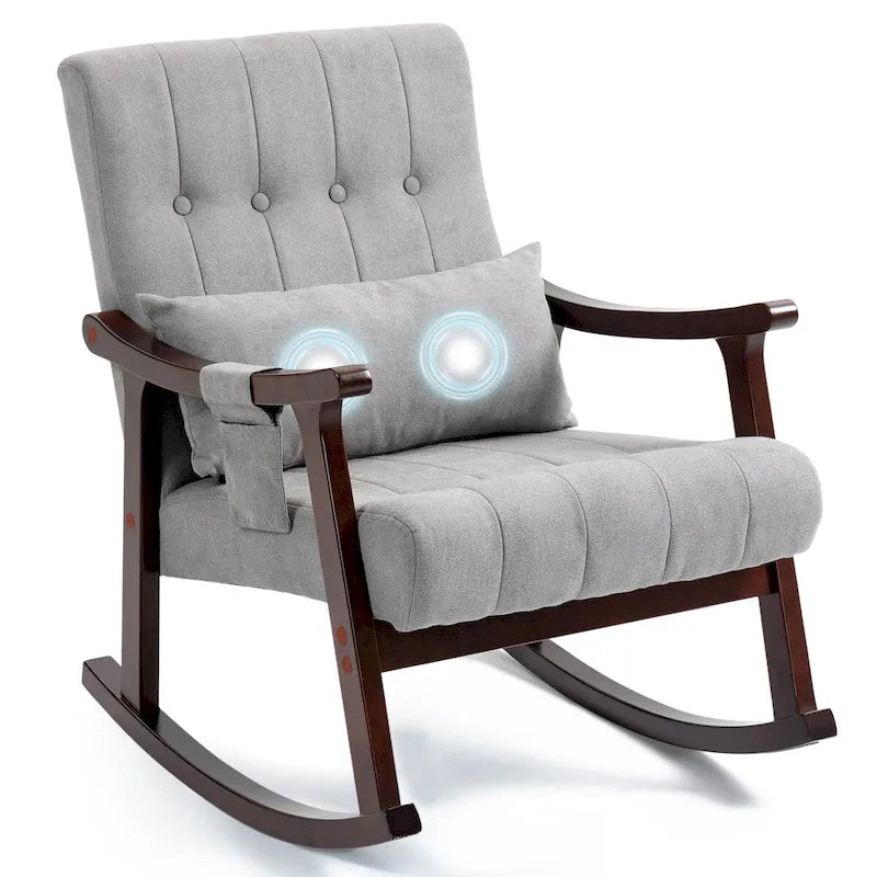 Fauteuil à bascule rembourré AVAWING avec soutien lombaire massant