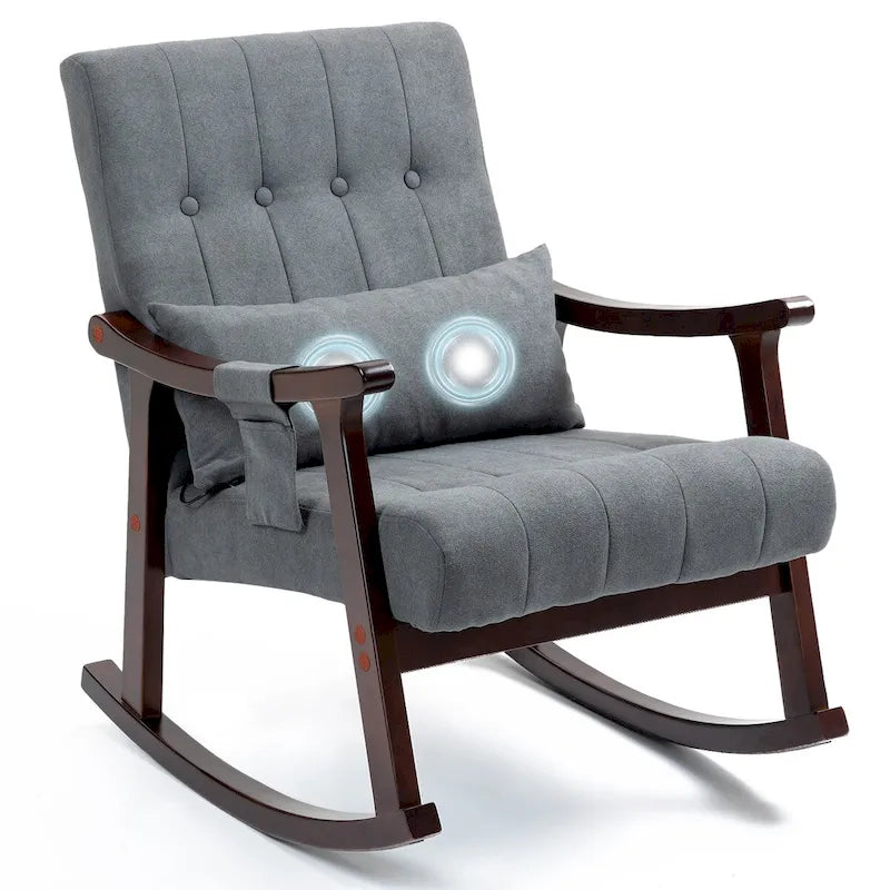 Fauteuil à bascule rembourré AVAWING avec soutien lombaire massant