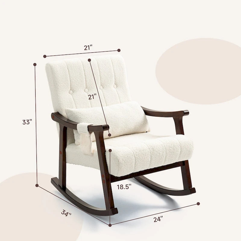 Fauteuil à bascule rembourré AVAWING avec soutien lombaire massant