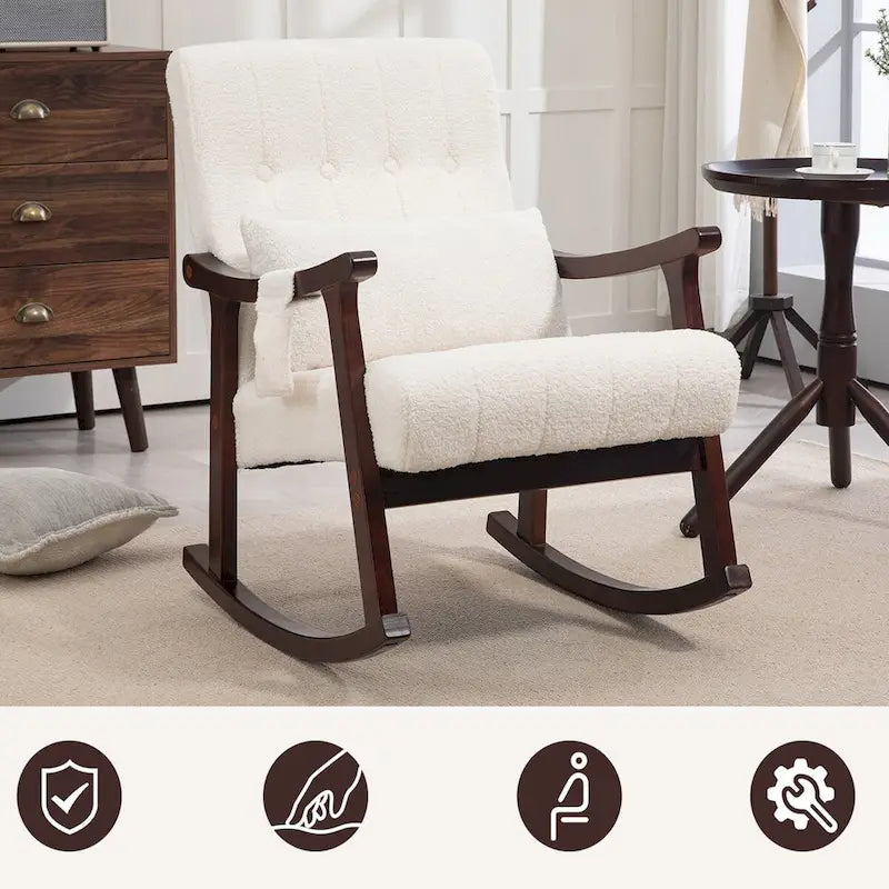 Fauteuil à bascule rembourré AVAWING avec soutien lombaire massant