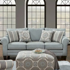 Grande Mist Round Arm Transitional Baby Blue Sofa