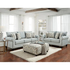 Canapé Grande Mist à accoudoirs arrondis, style transitionnel, bleu layette