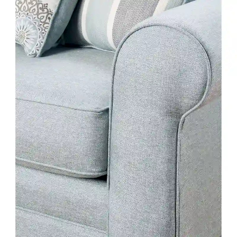 Canapé Grande Mist à accoudoirs arrondis, style transitionnel, bleu layette