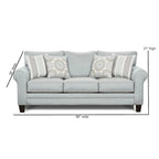 Canapé Grande Mist à accoudoirs arrondis, style transitionnel, bleu layette