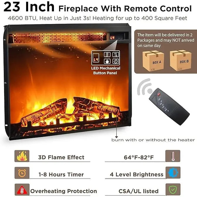 Meuble TV style ferme avec cheminée, centre multimédia, console multimédia