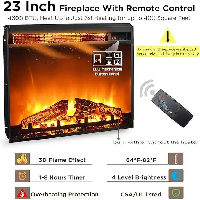 Meuble TV style ferme avec cheminée, centre multimédia, console multimédia