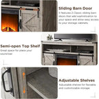 Meuble TV style ferme avec cheminée, centre multimédia, console multimédia