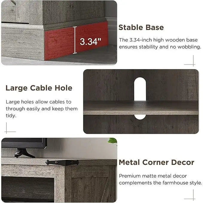 Meuble TV style ferme avec cheminée, centre multimédia, console multimédia