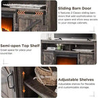 Meuble TV style ferme avec cheminée, centre multimédia, console multimédia