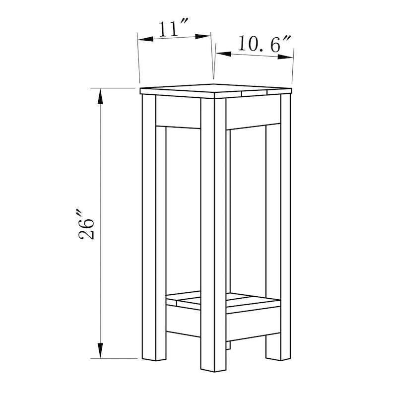 Table d'appoint rustique en bois massif, style ferme, pour canapé ou fauteuil - 28 cm de largeur x 66 cm de hauteur