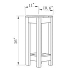 Table d'appoint rustique en bois massif, style ferme, pour canapé ou fauteuil - 28 cm de largeur x 66 cm de hauteur