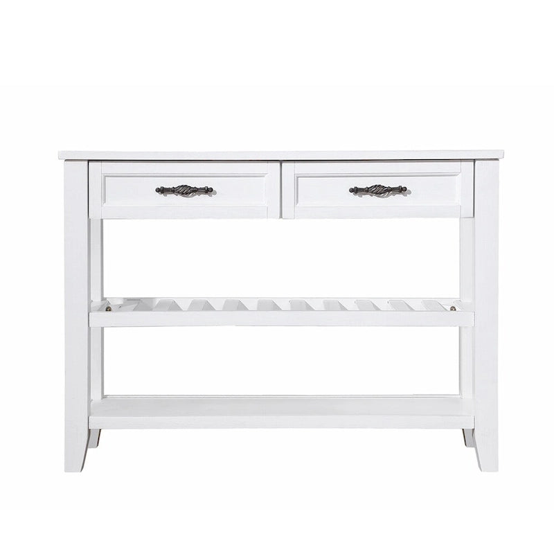 Console de canapé 42 avec tiroirs et étagères à plusieurs niveaux