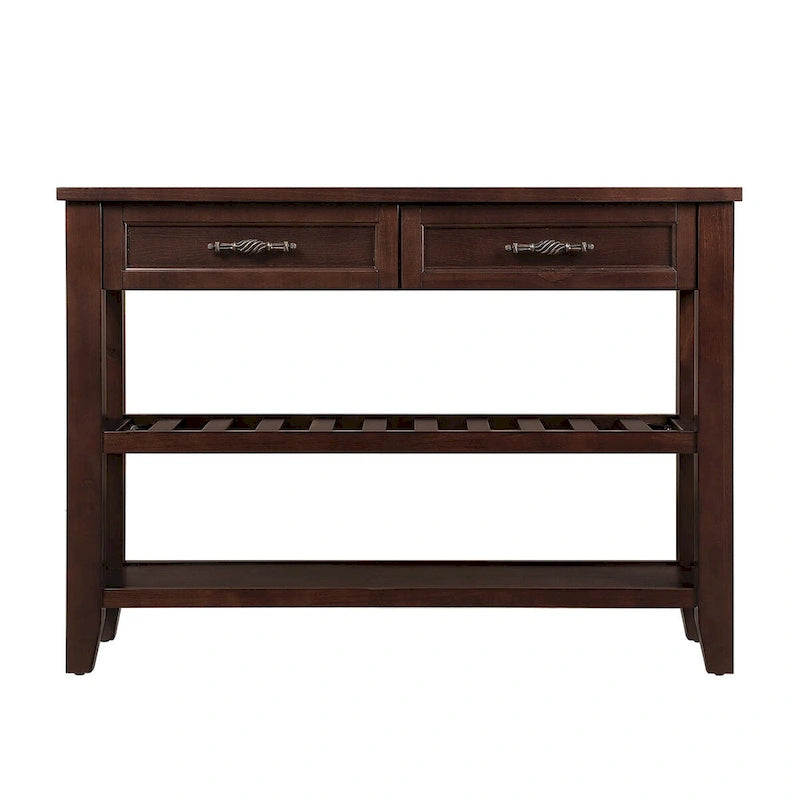 Console de canapé 42 avec tiroirs et étagères à plusieurs niveaux