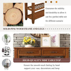 Console de canapé 42 avec tiroirs et étagères à plusieurs niveaux