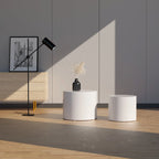 Ensemble de 2 tables basses gigognes rondes style ferme moderne