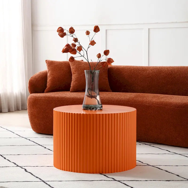 Ensemble de 2 tables basses gigognes rondes style ferme moderne