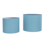 Ensemble de 2 tables basses gigognes rondes style ferme moderne