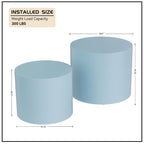 Ensemble de 2 tables basses gigognes rondes style ferme moderne