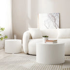 Ensemble de 2 tables basses gigognes rondes style ferme moderne