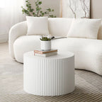 Ensemble de 2 tables basses gigognes rondes style ferme moderne