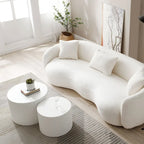 Ensemble de 2 tables basses gigognes rondes style ferme moderne