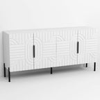 Meuble TV blanc Chic Elegance 63 pouces - Convient aux téléviseurs jusqu'à 65 pouces - Largeur : 63 pouces