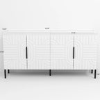 Meuble TV blanc Chic Elegance 63 pouces - Convient aux téléviseurs jusqu'à 65 pouces - Largeur : 63 pouces