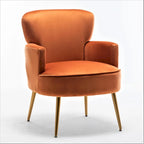 Fauteuil d'appoint tendance en velours avec pieds en métal doré de US Pride Furniture