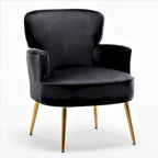 Fauteuil d'appoint tendance en velours avec pieds en métal doré de US Pride Furniture