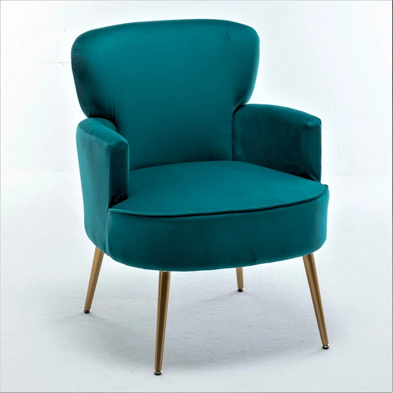 Fauteuil d'appoint tendance en velours avec pieds en métal doré de US Pride Furniture