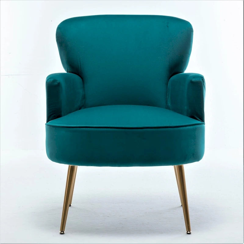 Fauteuil d'appoint tendance en velours avec pieds en métal doré de US Pride Furniture