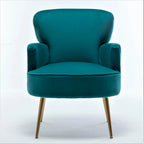 Fauteuil d'appoint tendance en velours avec pieds en métal doré de US Pride Furniture