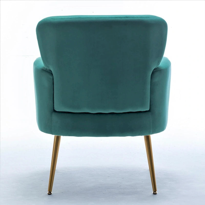 Fauteuil d'appoint tendance en velours avec pieds en métal doré de US Pride Furniture