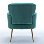 Fauteuil d'appoint tendance en velours avec pieds en métal doré de US Pride Furniture