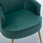 Fauteuil d'appoint tendance en velours avec pieds en métal doré de US Pride Furniture