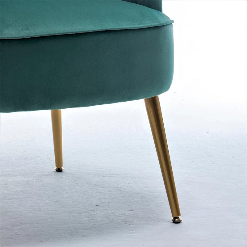 Fauteuil d'appoint tendance en velours avec pieds en métal doré de US Pride Furniture