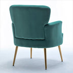 Fauteuil d'appoint tendance en velours avec pieds en métal doré de US Pride Furniture