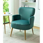 Fauteuil d'appoint tendance en velours avec pieds en métal doré de US Pride Furniture