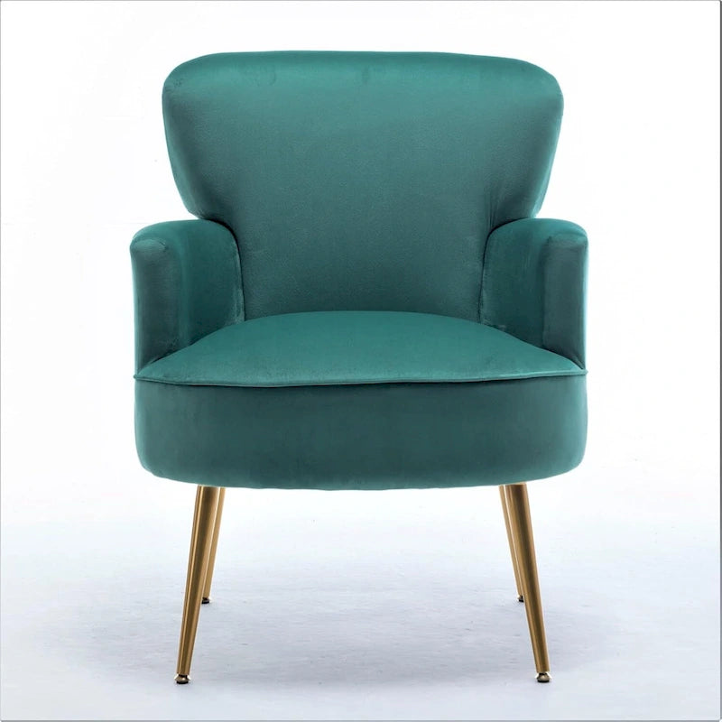 Fauteuil d'appoint tendance en velours avec pieds en métal doré de US Pride Furniture