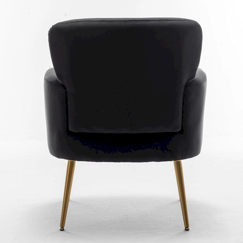 Fauteuil d'appoint tendance en velours avec pieds en métal doré de US Pride Furniture