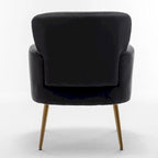 Fauteuil d'appoint tendance en velours avec pieds en métal doré de US Pride Furniture