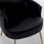 Fauteuil d'appoint tendance en velours avec pieds en métal doré de US Pride Furniture