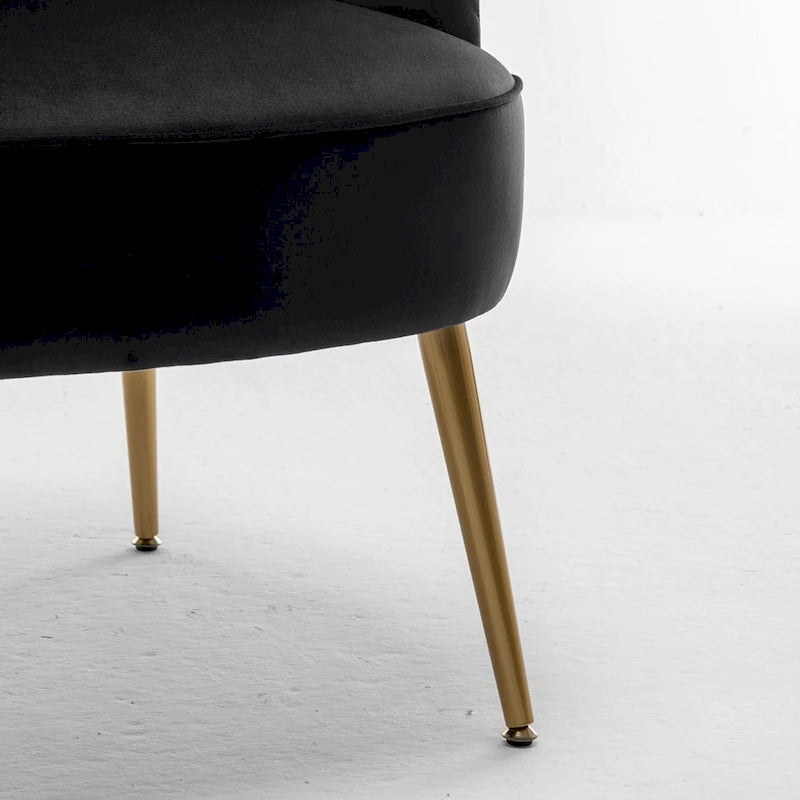 Fauteuil d'appoint tendance en velours avec pieds en métal doré de US Pride Furniture