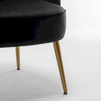 Fauteuil d'appoint tendance en velours avec pieds en métal doré de US Pride Furniture