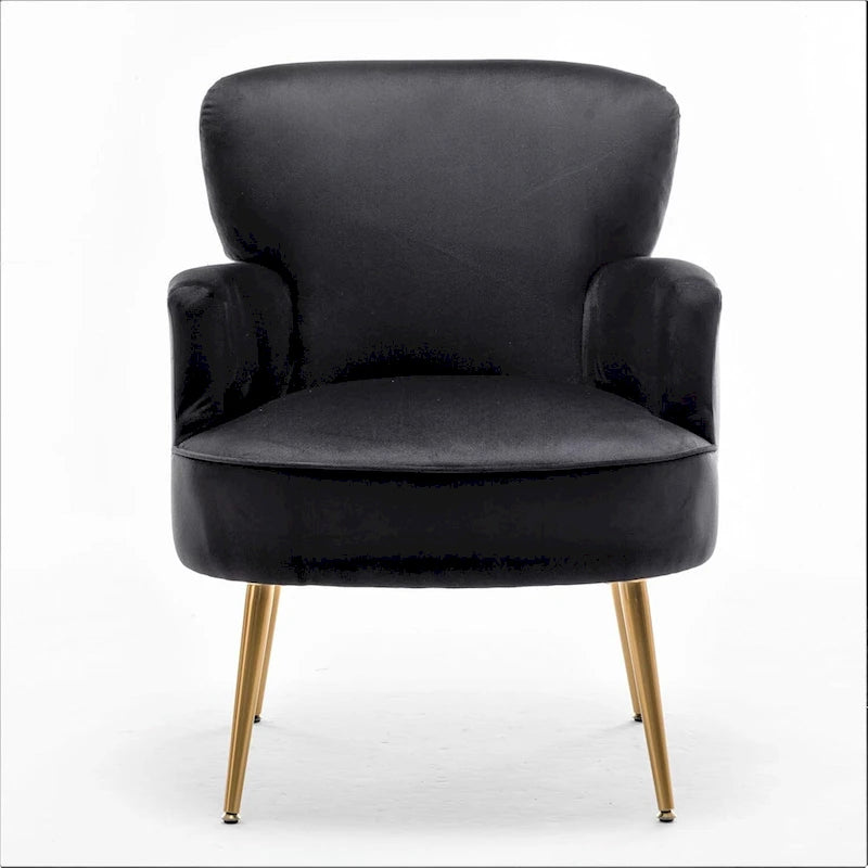 Fauteuil d'appoint tendance en velours avec pieds en métal doré de US Pride Furniture