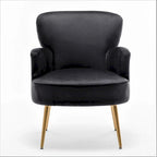 Fauteuil d'appoint tendance en velours avec pieds en métal doré de US Pride Furniture